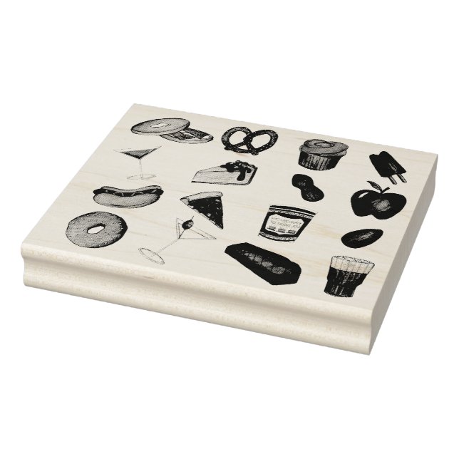 Sello De Caucho New York City NYC Foods Pizza Bagel Lox Cheesecake (Sello)