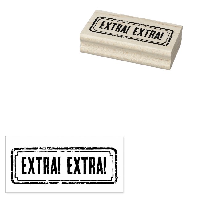 Sello De Caucho Newspaper Themed Distressed Extra! Extra! (Sellado)