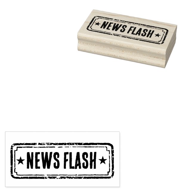 Sello De Caucho Newspaper Themed Distressed News Flash (Sellado)
