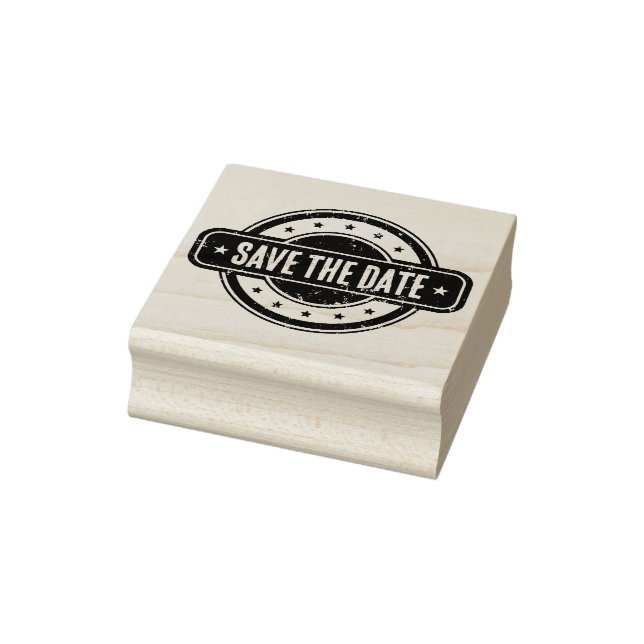Sello De Caucho Newspaper Themed Distressed Save the date! (Sello)