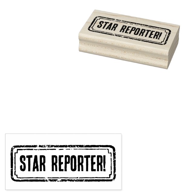 Sello De Caucho Newspaper Themed Distressed Star Reporter! (Sellado)