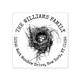 Sello De Caucho Nido de pájaros con huevos Personalizado de la Nat