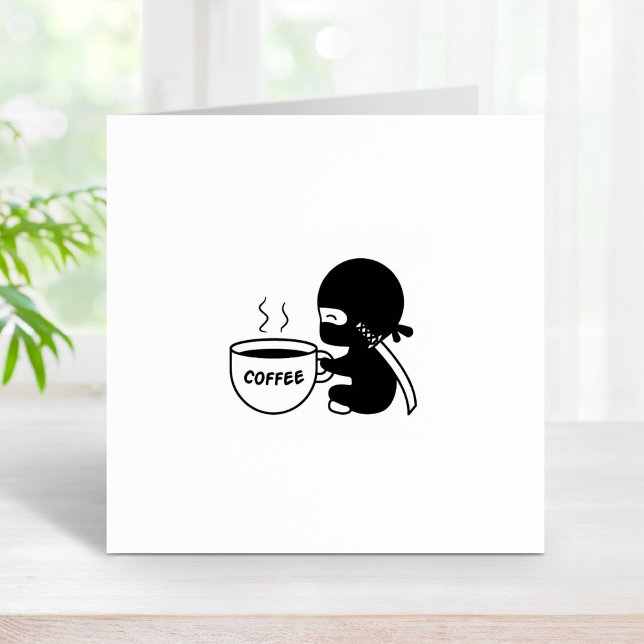Sello De Caucho Ninja pequeño con café grande Mug 1x1 (Subido por el creador)