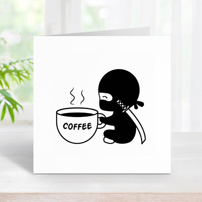 Sello De Caucho Ninja pequeño con tazón de café grande (Subido por el creador)