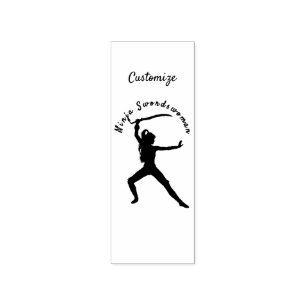 Sello De Caucho Ninja Swordswoman Silhouette Thunder_Cove