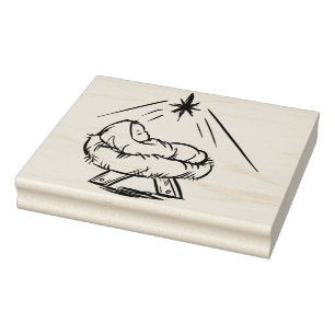 Sello De Caucho Niño Jesús en estampilla de arte de patrón de abon