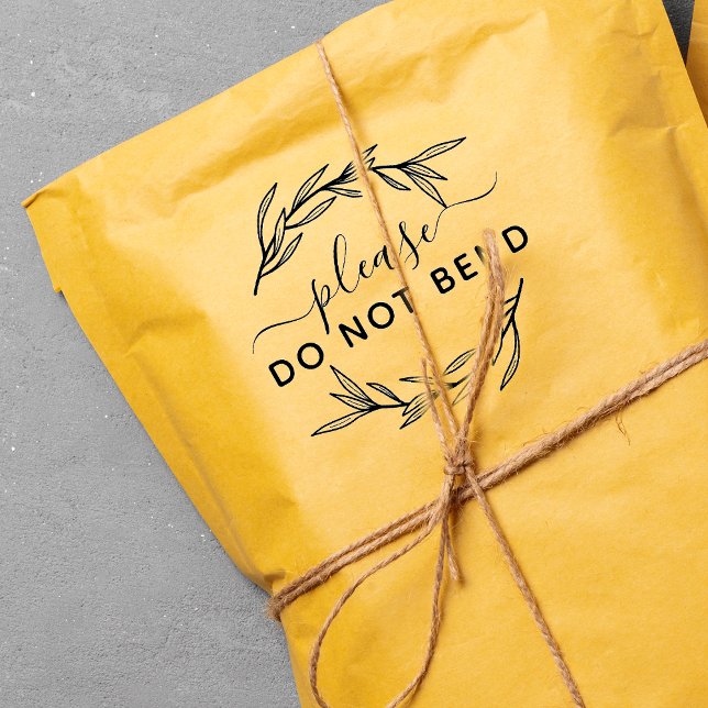 Sello De Caucho No Doblar Hojas de Laurel (Do Not Bend Laurel Leaves Rubber Stamp)