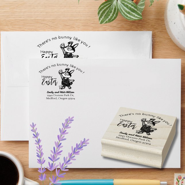 Sello De Caucho No hay conejo como tú... (No Bunny like you I Easter Return Address Rubber Stamp)