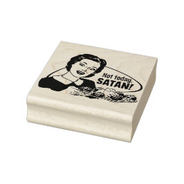 Sello De Caucho No hoy Satanás Rubber Stamp