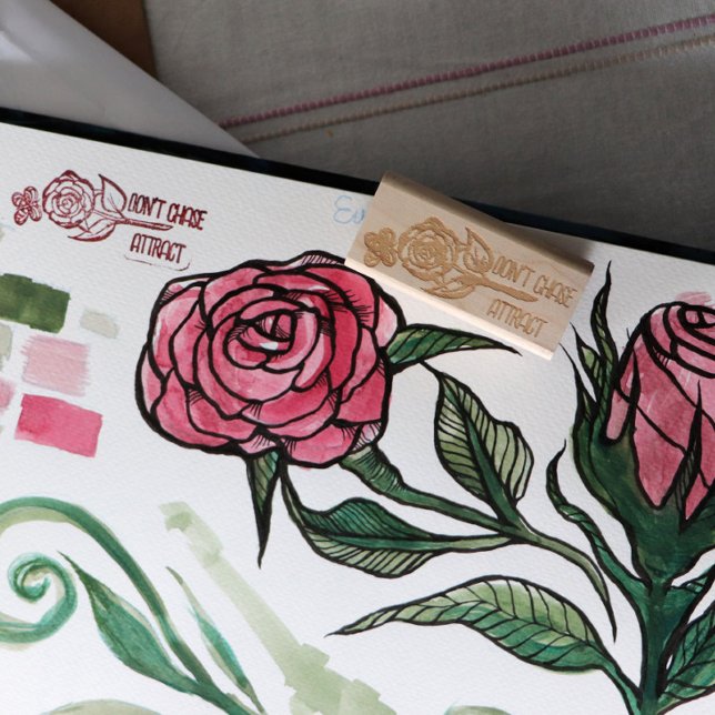 Sello De Caucho No persigan atraer arte rosa mariposa (Subido por el creador)