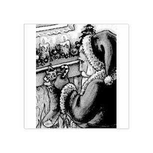 SELLO DE CAUCHO NOCHE ANTES DE NAVIDADES, SANTA RUBBER STAMP