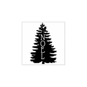 Sello De Caucho NOEL de silueta del árbol de vacaciones