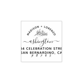 Sello De Caucho Nombre botánico moderno personalizado y dirección 