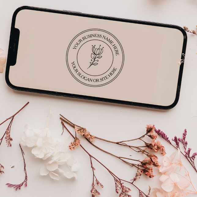 Sello De Caucho Nombre comercial simple de Personalizado floral (Subido por el creador)