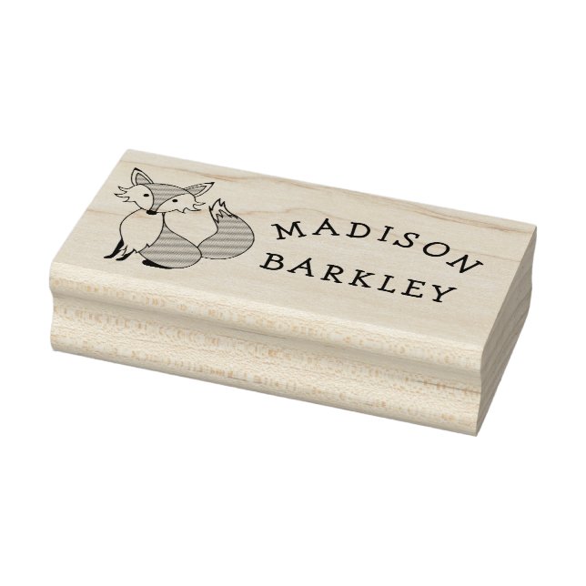 Sello De Caucho Nombre de animales de bosque aburrido de Fox Kid (Sello)