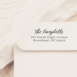 Sello De Caucho Nombre de caligrafía de script y dirección elegant