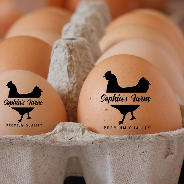 Sello De Caucho Nombre de cosecha personal Huevo de pollo (personalized egg stamp)