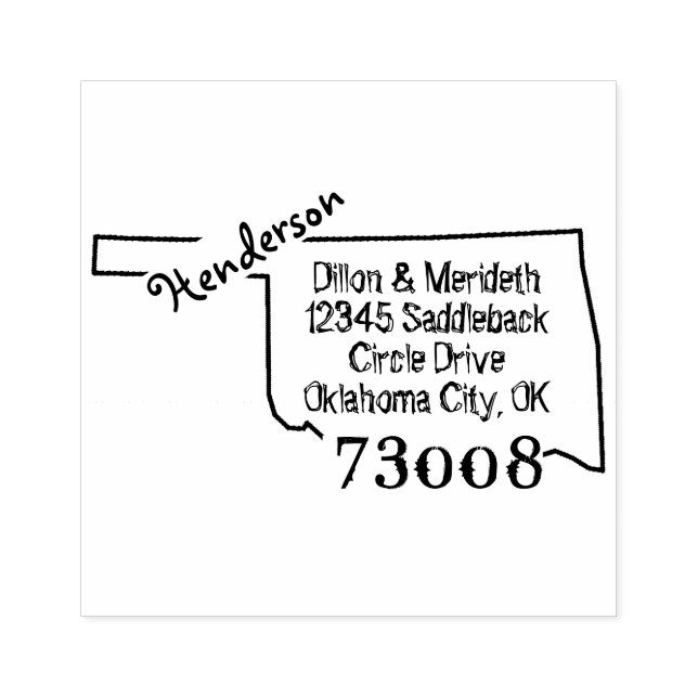 Sello De Caucho Nombre de familia Crear propio Oklahoma Dirección  (Impresión)