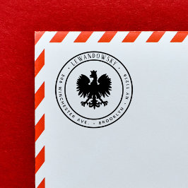 Sello De Caucho Nombre de familia de águila polaca Dirección de re
