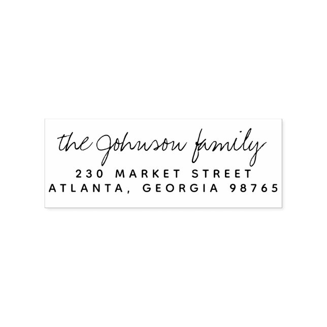 Sello De Caucho Nombre de familia de escritura a mano cursiva y di (Impresión)