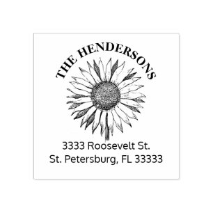 Sello De Caucho Nombre de familia de girasoles rusos