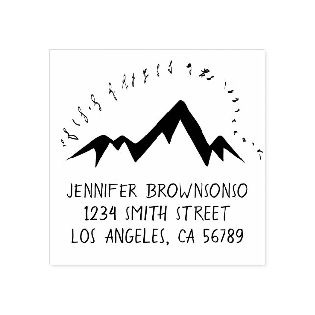 Sello De Caucho Nombre de familia de Personalizado de montaña (Impresión)