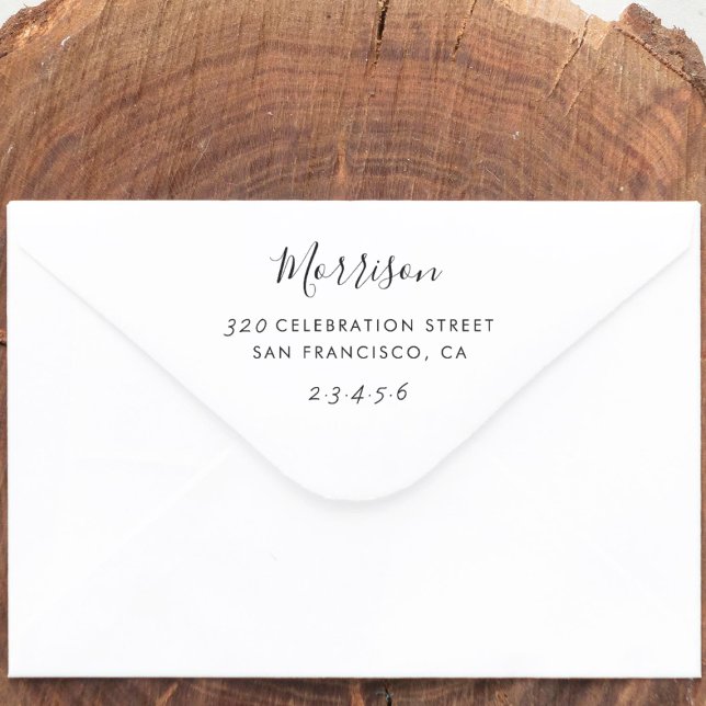 Sello De Caucho Nombre de familia de personalizado y dirección de  (Stamp Mock-up)