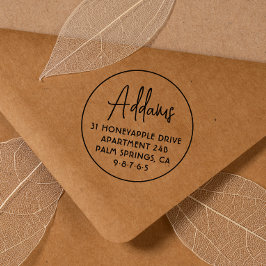 Sello De Caucho Nombre de familia de script Dirección simple perso