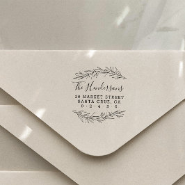 Sello De Caucho Nombre de familia de script rústico Dirección de d