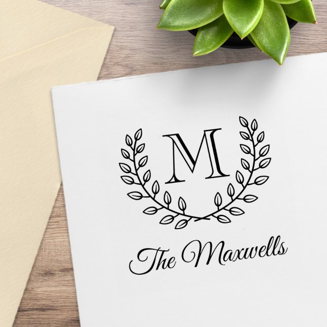 Sello De Caucho Nombre de familia inicial de monograma de doble tr (Subido por el creador)