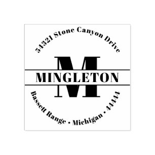 Sello De Caucho Nombre de familia inicial en negrita