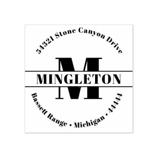 Sello De Caucho Nombre de familia inicial en negrita