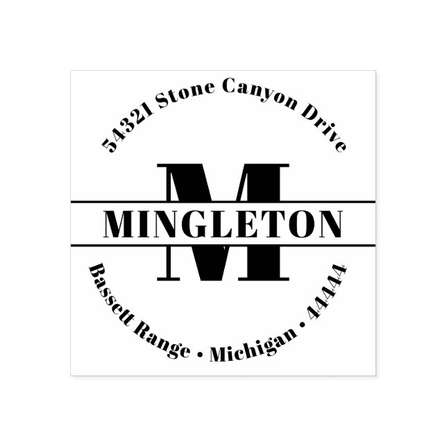 Sello De Caucho Nombre de familia inicial en negrita (Impresión)