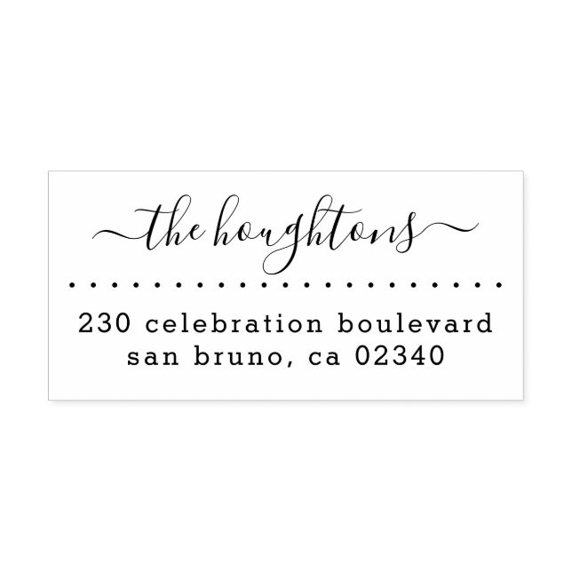 Sello De Caucho Nombre de familia manuscrita de corte Dirección de (Impresión)