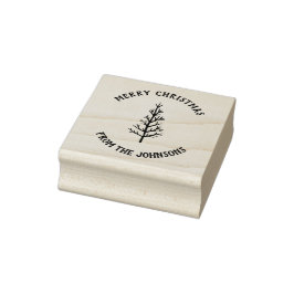Sello De Caucho Nombre de familia personalizado Árbol de Navidad a