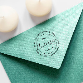 Sello De Caucho Nombre de familia personalizado Dirección de devol