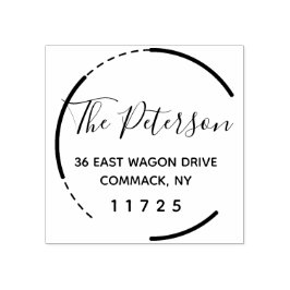 Sello De Caucho Nombre de familia Rústica Circular personalizado