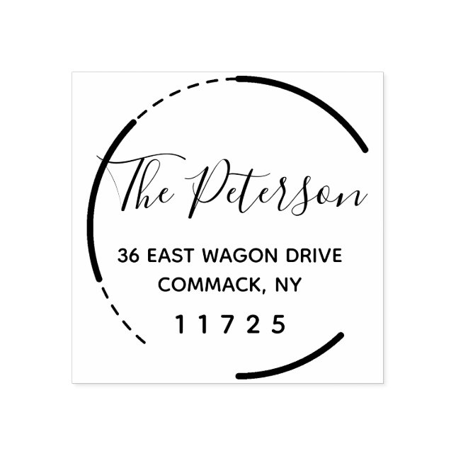 Sello De Caucho Nombre de familia Rústica Circular personalizado (Impresión)