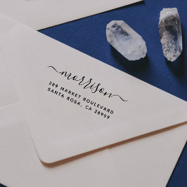 Sello De Caucho Nombre de familia y dirección de devolución manusc