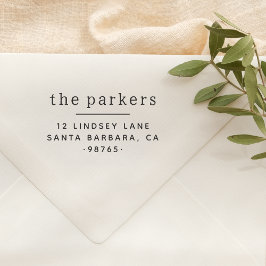 Sello De Caucho Nombre de familia y dirección de devolución simple