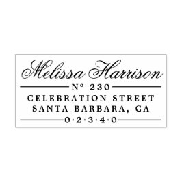 Sello De Caucho Nombre de guión elegante | Dirección de devolución