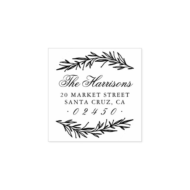 Sello De Caucho Nombre de guión elegante Dirección de devolución b (Impresión)