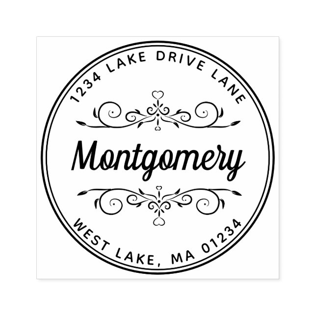 Sello De Caucho Nombre de la familia de guiones modernos de la dir (Impresión)