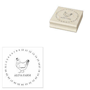Sello De Caucho Nombre de la granja de pollo personalizado Estam