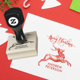 Sello De Caucho Nombre De La Vintage Y Navidades Liniar