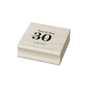 Sello De Caucho nombre de letra negrita púrpura 30 aniversario sim