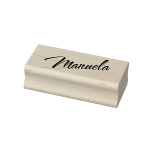 Sello De Caucho Nombre de Manuela en letra cursiva decorativa