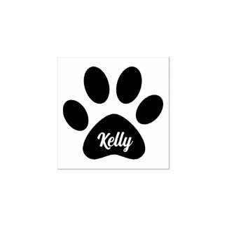 Sello De Caucho Nombre de Mascota Personalizado Kawaii Huella de P