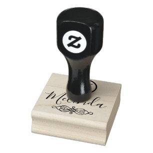 Sello De Caucho Nombre de monograma y guión - Personalizar