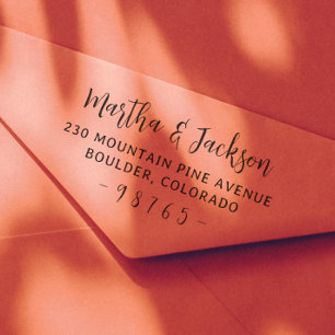 Sello De Caucho Nombre de pareja elegante Boho Dirección de retorn